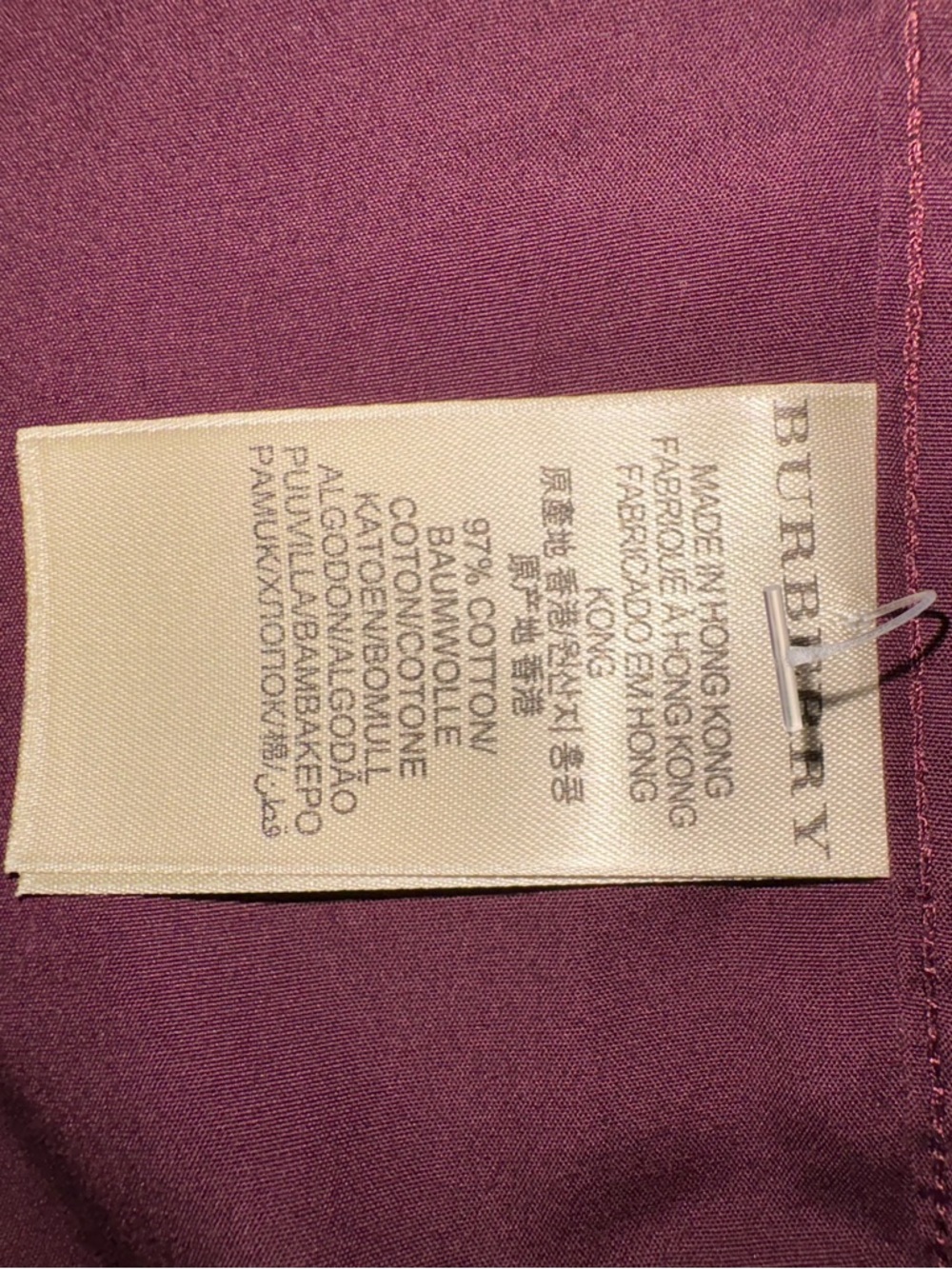 Burberry Brit Men's Button-Down Dress Shirt in Plum - Picture 7 of 7